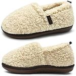 COFACE Slippers Women Fluff Memory Foam Soft Plush Sherpa Fleece Lined Ladies Slippers Comfy With Cozy Cushion Winter Women's Lightweight Warm Pillow Slippers Khaki Size 6