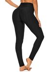 RIOJOY Women's Honeycomb Celulite Leggings, Scrunch/Ruched Butt Fitness Running Tights, High Waist Gym Yoga Pants, #3 Black, L