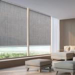 HILADUO Motorized Roller Blinds Customized Size Width 20-92 Inches Window Roller Shades Aluminum Valance Style Rechargeable Roller Shades with Built-in Zigbee Battery Motor for Home Office Hotel