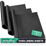 Large Heavy Duty Oven Liner (3 Pack) - Teflon Oven Liners for Bottom of Oven for Gas, Electric and Fan Assisted Ovens - Reusable Non-Stick Oven Mats for Bottom of Oven - BPA Free