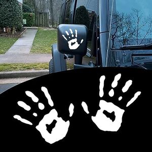 gunhunt 2 Pcs Wave Stickers, Automobile Wave Activity Auto Waving Hand Stickers, Car Decoration for Rearview Mirror Left Right, Compatible with Most Car Models Mirror Decorative Sticker (White)