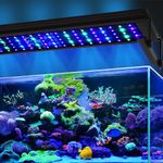 72W LED Saltwater Aquarium Light, Marine Led Reef Light for Corals with White, Blue, Cyan, UV Violet LEDs Dimmer Timer for SPS/LPS/Mixed/FOT Corals and 35-42 Inch Saltwater Fish Tanks