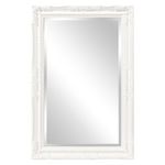 Howard Elliott Queen Ann Rectangular Hanging Wall Mirror, Beveled, Vanity, Glossy White, 24 x 36 Inch