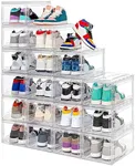 12 Pack Acrylic Clear Shoe Boxes– U