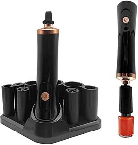 ZLMONDEE Nail Lacquer Shaker, Nail Polish Mixer, Portable Electric Eyelash Glue Shaker with 2 Connectors and 8 Sizes of Caliber Liquid Evenly Mixer for Eyelash Extension Lash Glue Ink (Black)