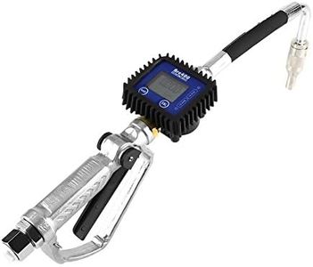 Digital Air Operated Lubricant Fuel Nozzle Oil Transfer Pump with Meter 1-35 L/min Digital Oil Control Valve Meter Nozzle Oil Metering Gun 5 Units of Liters Gallons Pints Quarts Kg