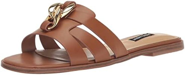 Nine West Womens Ganlee Flat Sandal, New Luggage 120, 9
