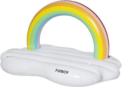 FUNBOY Giant Inflatable Rainbow Cloud Daybed Pool Float, Luxury Float for Summer Pool Parties and Entertainment