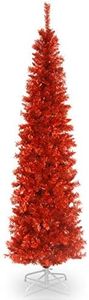 National Tree Company Artificial Christmas Tree, Red Tinsel, Includes Stand, 6 feet