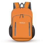 Bekahizar 20L Ultra Light Weight Backpack Foldable Hiking Daypack Rucksack Water Resistant Travel Day Bag for Men Women Kids Outdoor Camping Mountaineering Walking Cycling Climbing (Orange)