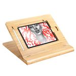 ELETIUO Tablet Desktop Stand Height Adjustable,Foldable Bamboo Drawing Ipad Holder,Multi-Angle Portable Stand Organizer,Compatible with 12.9 inch ipad pro 3rd/4th Gen