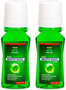 Jagat Devsutra Dr. Trusted Ayurvedic HERBAL Cool Mint Mouthwash with Germ-Killing Oral Care Formula to Fight Bad Breath, Plaque and Gingivitis, 100 ml (Pack of 2)