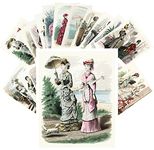 PIXILUV Vintage PostCards 24 pcs Victorian Fashion Vintage Magazine Illustration