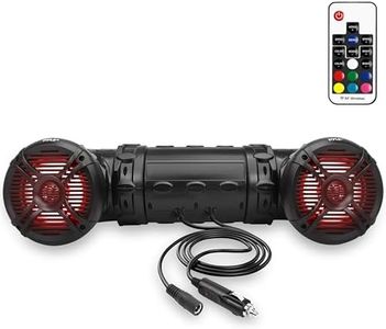 Pyle Bluetooth Speakers 800 Watt 6.5 Inch Amplified Sound System with Multi-Color LED Lights, Waterproof Marine Bluetooth Wireless Speakers with Weatherproof Design, Ideal for Outdoor and Vehicle Use