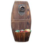 Beer Gifts for Men Dad - Beer Barrel Keg Wooden Wall Mounted Large Bottle Opener with Cap Catcher, Novelty Gifts for Men Dad Husband Him for Home Bar Accessories, Garden, Man Cave