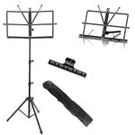 Duramex (TM) Compact & Portable Music Stand with carrying bag (Portable) Enhanced Tripod Tubes 19MM / 16MM / 13MM