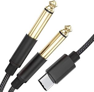 USB C to 1/4 Audio Cable, Nylon Braided USB C to Dual 6.35mm Stereo Y Splitter Cable, USB TypeC to 6.35mm 1/4 Cable,TRS Audio Cord for Smartphone,Tablet,Laptop,Amplifier,Mixing Console,Speaker (1M)