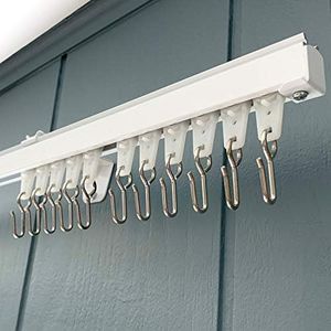 Room/Dividers/Now Curtain Track Set, Wall-Mounted - XXXL, For Spaces 15ft to 18ft Wide (White) | Room Divider Curtain Track Set | Premium Design Wall Mount Curtain Rail Track