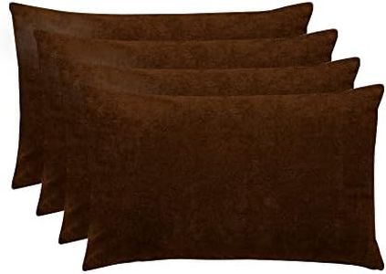 Mattress Protector Cotton Terry Pillow Protector with Water Resistance, Dust Mite and Bed Bug Protection, Pillowcase for Preventing Fluid Spills – Standard Size - 18 X 28 Inch - Coffee - Set of 4