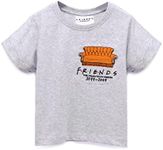 FRIENDS Girls Cropped T-Shirt Central Perk Couch TV Show Kids Grey Top 11-12 Years