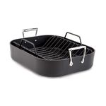 All-Clad E7649764 HA1 Hard Anodized Nonstick Dishwasher Safe PFOA Free Roaster Cookware, 13-Inch by 16-Inch, Black