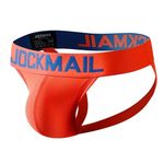 JOCKMAIL Mens Briefs Jockstrap Rainbow Comfort Men Underwear Jockstrap Men Jockstrap Athletic Supporter (L, ORANGE)