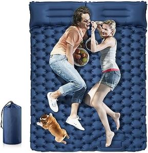 Camping Sleeping Pad,4" Ultra-Thick Double Self-Inflating Mattress Camping Waterproof,Double Camping Mat,Air Sleep Mat with Carry Bag Built-in Pillow Foot Pump for Backpacking,Hiking,Camping,Travel