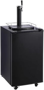 GarveeHome Kegerator and Keg Beer Cooler, Single Faucet Draft Beer Dispenser, Full Size Keg Refrigerator with Shelves, Stainless Steel, Drip Tray & Rail,Temperature Control Draft Beer Dispense