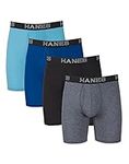 Hanes Men's Ultimate Total Support Pouch Long Leg Boxer Brief, Assorted Dyed, XL (Pack of 4)