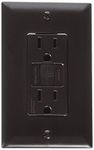 RV Designer S805, Dual GFCI Outlet with Cover Plate, Brown, AC Electrical