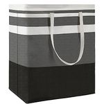 Maxsilan 120L Freestanding Laundry Basket with Extended Handle, Collapsible Waterproof Large Cotton Clothes Hamper Storage Basket, Gradient Grey