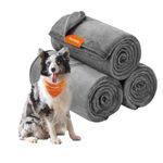 Feandrea Pet Blankets, 3-Pack Dog Blankets Washable, XL, 60 x 50 Inches, for Medium and Large Dogs, Flannel Dog Throw, Couch Cover Protector, Slate Gray UPPB015G01