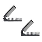 GITGRNTH Portable Travel Folding Comb Brush Compact Foldable Hair Brush For Travelling Pocket Size Comb Double Headed for Women & Men (Pack Of 2)