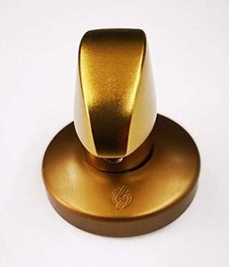 Kit limitatore per porte blindate finitura alluminio bronzato F4 KIT 5030 ROMAKF4 con pomello a mezzaluna completo di rosetta da mm.46 e accessori per un corretto fissaggio.