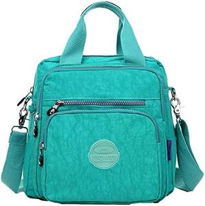 VVVSO Women's Waterproof Nylon Crossbody Shoulder Bag Durable Casual Backpack (Aqua)