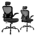 Ergonomic Office Desk Chair - Flysky Breathable Mesh Swivel Computer Chair, Lumbar Back Support Task Chair, Office Chairs with Headrest and Flip-up Arms, Adjustable Height Executive Rolling Chair…