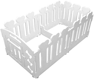 Pet Scene 2in1 Dog Crate Cage Portable Whelping Box Pet Playpen Enclosure Puppy Dog Kennel Cat Exercise Plastic White Indoor & Outdoor