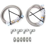 Transmission Cooler Hose Fitting kit with braided line for Chevy Ford Mopar GM GMC Buick Cadillac Cars and Trucks, Stainless Steel Braided Lines, Replace TH350/ 700R4/ TH400