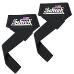 Schiek Sports Model 1000LLS Leather Weight Lifting Straps - Black