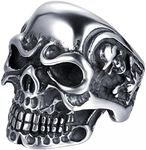 JewelryWe Cool Men's Gothic Skulls 