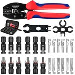 Kohree Solar Crimping Tools Kit for MC4, with 6pcs Male Female Solar Connector + 2pcs Spanners Wrench + 1pcs Wire Stripper + 1pcs Tool Bag for 2.5/4/6mm² Solar PV Cable Wire Crimper