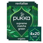 Pukka Herbs | Supreme Matcha Green Organic Tea Box | Energizing Tea With Matcha Powder | Ideal For Daily Vitality | 4 Packs | 80 Plant Based Biodegradable Tea Bags