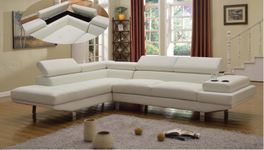 Air Leather Sectional Sofa with Rig