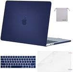 MOSISO Compatible with MacBook Pro 13 inch Case M2 2024, 2023, 2022-2016 A2338 M1 A2251 A2289 A2159 A1989 A1708 A1706, Plastic Hard Shell&Keyboard Cover&Screen Protector&Storage Bag, Navy Blue