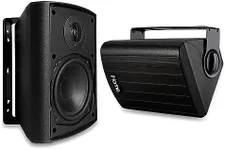 iHome IHSI-W400BT-PR-BLK Bluetooth 4-Inch 100W Weatherproof Speakers, Indoor/Outdoor, Wall/Ceiling Mount, Surround Sound, Pair - Ideal for Home Parties