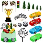 MEMOVAN Racing Car Cake Decorations 38pcs Racing Car Cake Topper Birthday Cake Decoration for Boy's Kids Racing Car Theme Birthday Supplies Party Favors