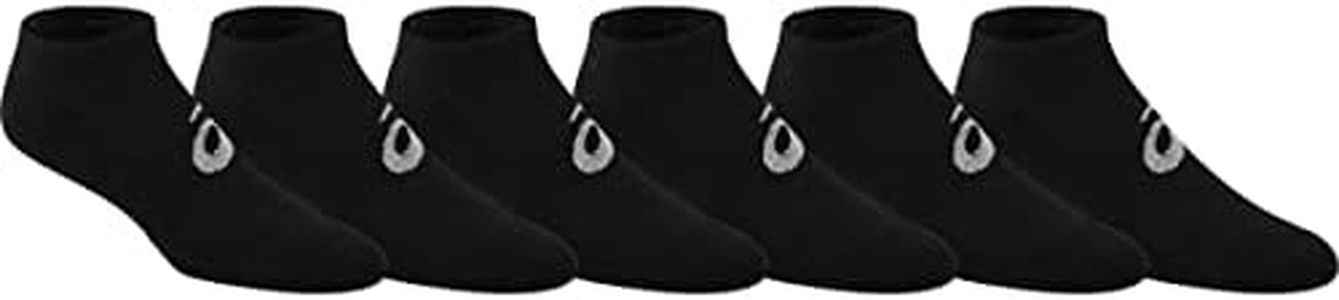 ASICS InvasionTM No Show (paquete de 6), Invasión No Show (6 unidades), Unisex adulto Hombre, color negro, tamaño M