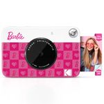 KODAK x Barbie Printomatic Full-Color Instant Print Digital Camera, 5MP Portable Barbie Camera, Zink 2x3" (5.1x7.5 cm) Sticky-Back Photo Paper, Gift for Christmas, Holiday, Birthday, Iconic Style