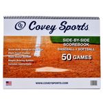 Covey Sports Baseball Scorebook - (50 Games) - Side by Side Format Softball Scorebook, MLB Score Keeping Book with Sheets Designed to Make Scoring Easier for The Score Keeper, Coaches, and Announcers