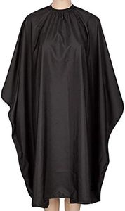 Barber Cape, Professional Salon Cape with Adjustable Metal Clip, Waterproof Hair Cutting Cape for Barbers and Stylists - 140cm x 160cm Black